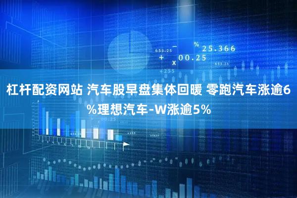 杠杆配资网站 汽车股早盘集体回暖 零跑汽车涨逾6%理想汽车-W涨逾5%