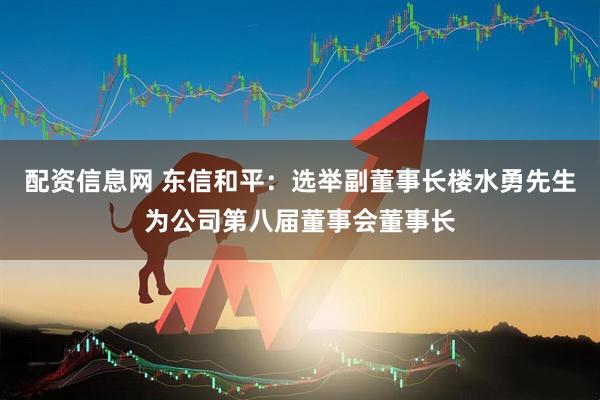 配资信息网 东信和平：选举副董事长楼水勇先生为公司第八届董事会董事长